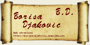 Boriša Đaković vizit kartica
